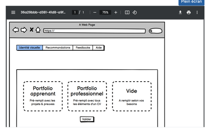 Vue de Soba LMS : un fichier PDF intégré