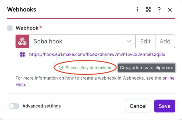 Le webhook est fonctionnel !