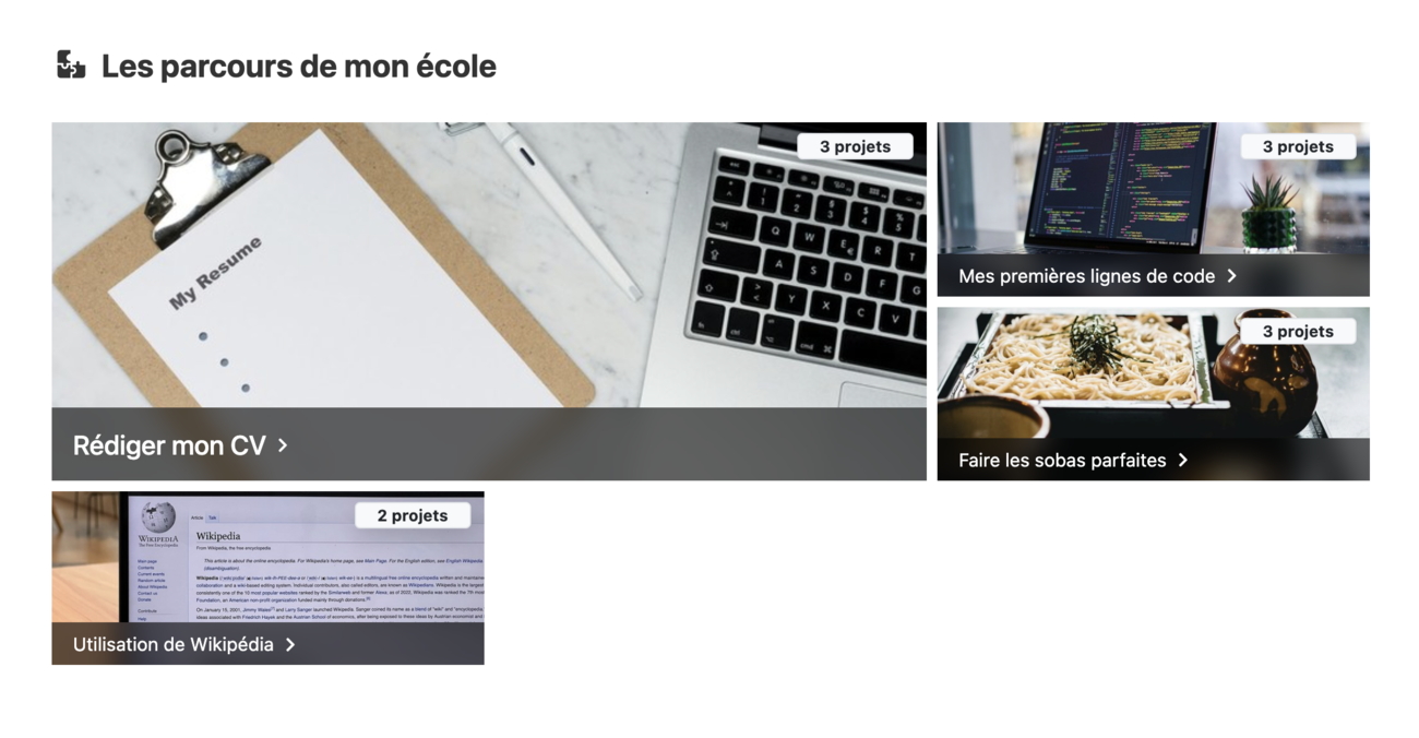 personnalisation les images des parcours de Soba LMS