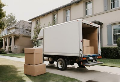 Un camion de déménagement